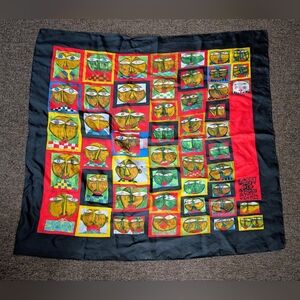 HUNDERTWASSER • 99 Heads Scarf 100% Silk, Vintage